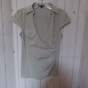 Express striped top-gray, black, white-S